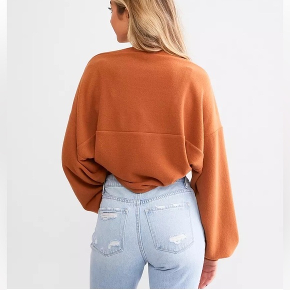 ILLA ILLA Cropped Shrug Cardigan in Chestnut Size Medium - Picture 6 of 15